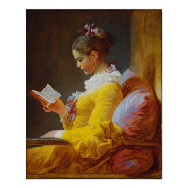 Pôster Young Girl Reading por Jean Honore Fragonard (Frente)