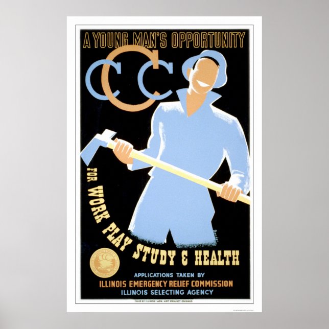 Pôster Young Mans Opportunity 1941 WPA (Frente)