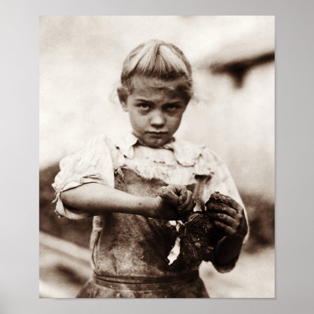 Poster Young Oyster Shucker - Lewis Hine - 1913 (Frente)