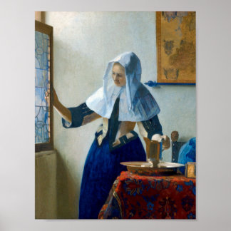 Poster Young Woman with a Water Pitcher by Vermeer