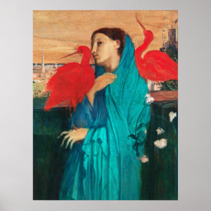 Poster Young Woman with Ibis by Edgar Degas