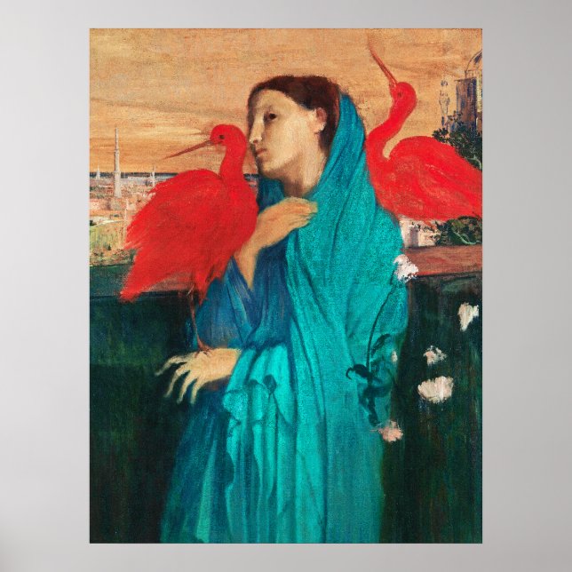 Poster Young Woman with Ibis by Edgar Degas (Frente)