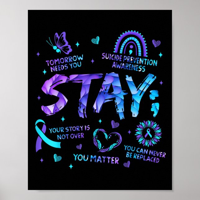 Poster Your Story Is Not Over Stay Suicide Prevention Awa (Frente)