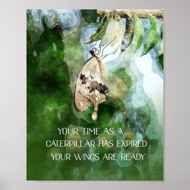 Poster Your Time As Caterpillar Expired Your Wings Ready (Frente)