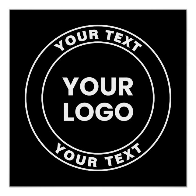 Pôster Your Uploaded Logo + Bold Circular Text  (Frente)