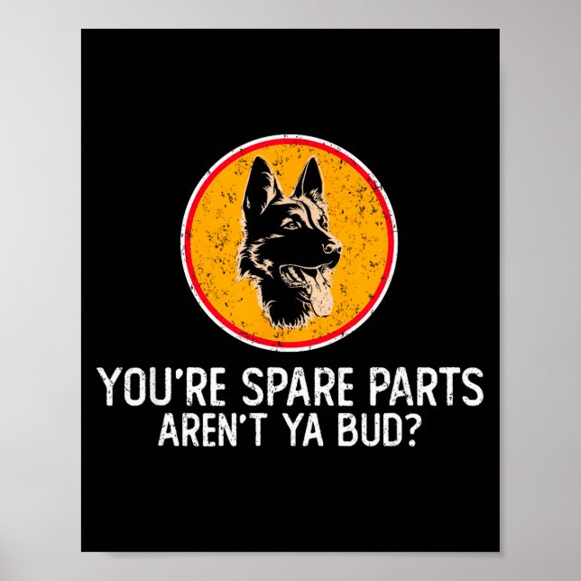 Poster You're Spare Parts Aren't Ya Bud Funny Quotes Dog  (Frente)