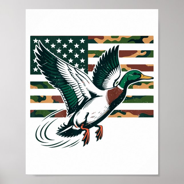 Poster Youth Camo Mallard Duck Hunting Camouflage America (Frente)