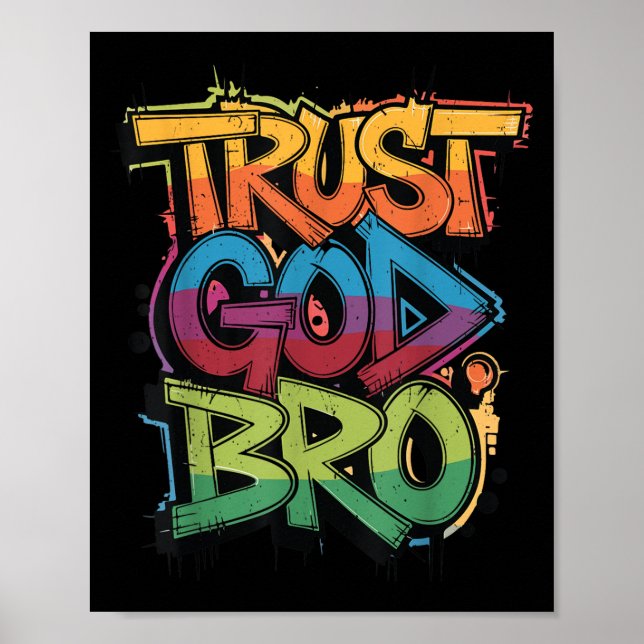 Poster Youth Trust God Bro Funny Christian Boy Son Brothe (Frente)