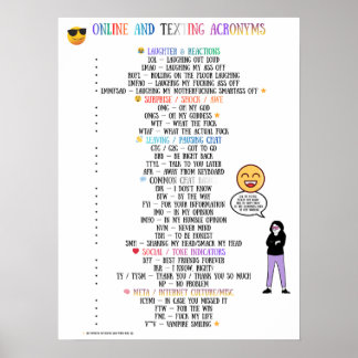 Poster YSKTBN 1: Acrônimos de Internet e Mensagens de Tex