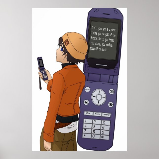 Poster Yuki e o futuro diário (Frente)