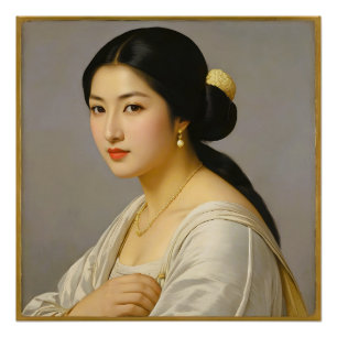 Pôster "Yuki Mori" Retrato Feminino de Arte Fina