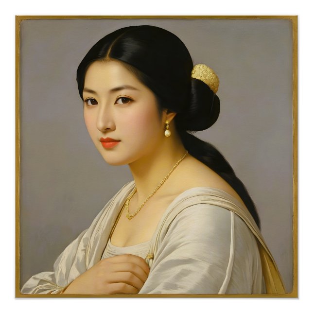 Pôster "Yuki Mori" Retrato Feminino de Arte Fina (Frente)