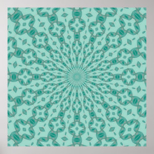 Poster Yukka Verde e Tonalidade Rosa Caleidoscópio