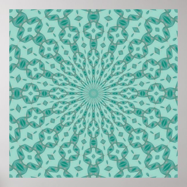 Poster Yukka Verde e Tonalidade Rosa Caleidoscópio (Frente)