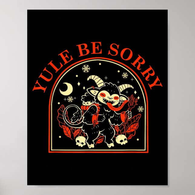 Poster Yule Be Sorry Cute Krampus Dark Christmas Merry Kr (Frente)