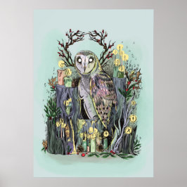 Poster Yule Winter Solstice Barn Owl Com Corridas