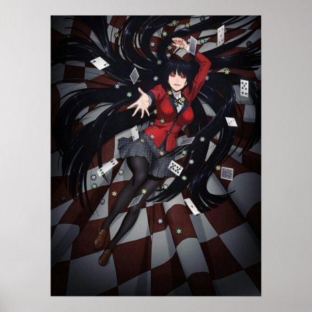 Poster Yumeko Jabami escola de jogo kakegurui anime mang (Frente)