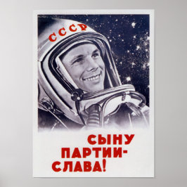Poster Yuri Gagarin - Propaganda Espacial Soviética