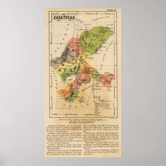 Pôster Zacatecas, México (Frente)