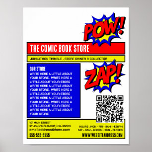 Poster Zap & Pow - Loja/Coletor de Livros em Quadrinhos