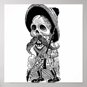 Pôster Zapatista Calavera. c. 1900's adiantado. México