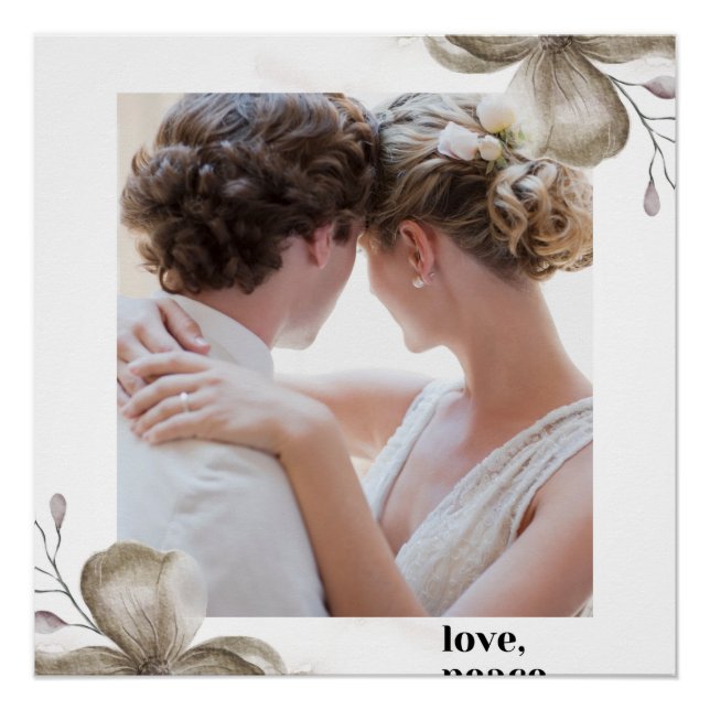 Pôster Zazzle ama paz e alegria poster brilhante (Frente)