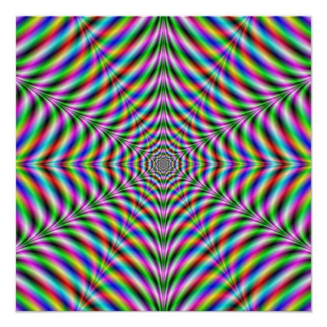 Pôster Zazzle Perfect Poster 12 Psicodélico Apontado (Frente)