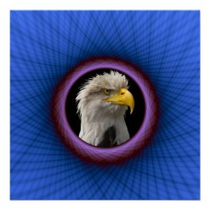 Pôster Zazzle Perfect Poster Blue e Purple Window Frame