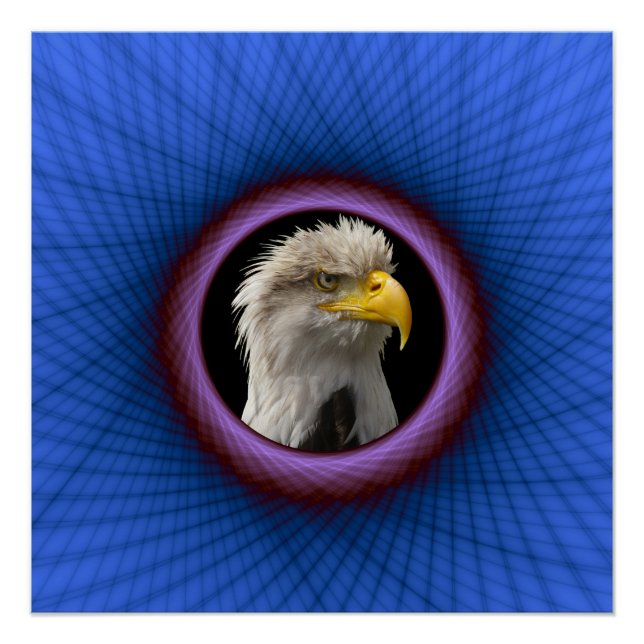 Pôster Zazzle Perfect Poster Blue e Purple Window Frame (Frente)
