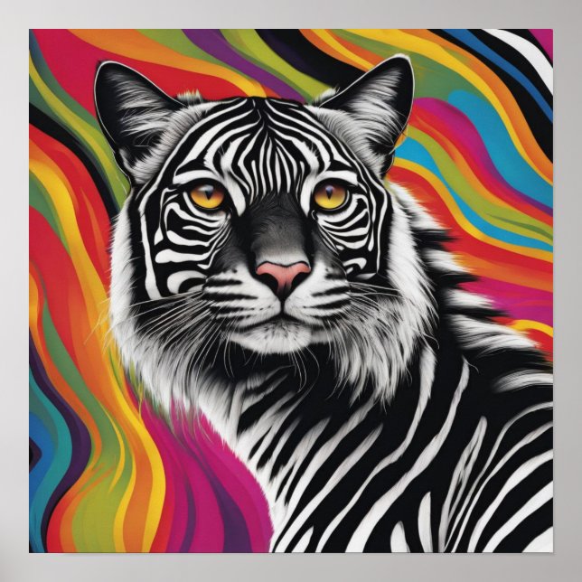 Poster ZCat - Gato com listras Zebra (Frente)