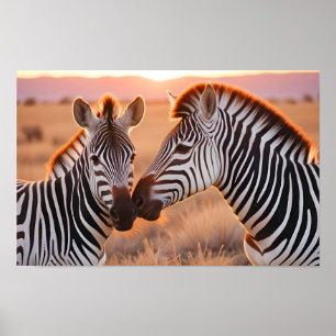 Poster Zebra Animal Nature Afetação à Vida Selvagem