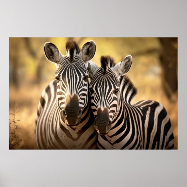 Poster Zebra Animal Wilderness Beauness Art (Frente)