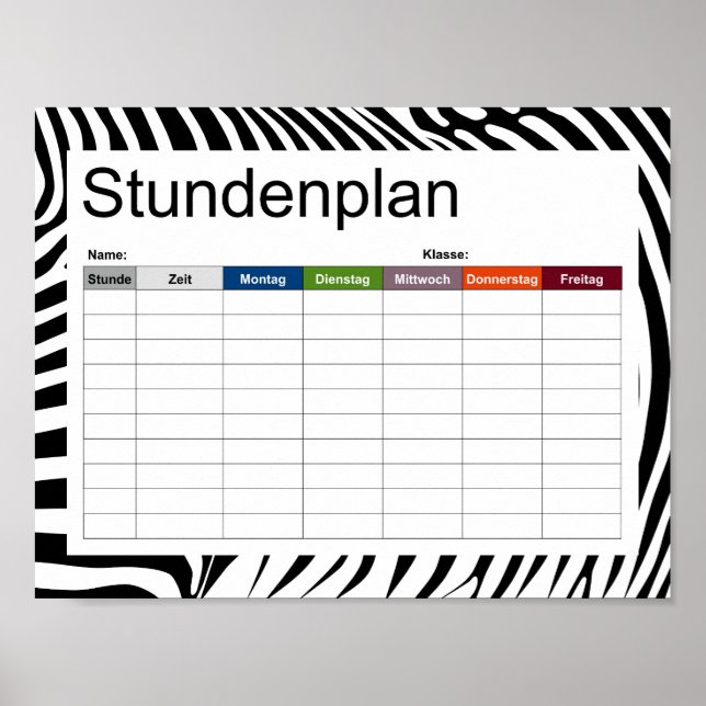 Poster Zebra Animalprint (Frente)