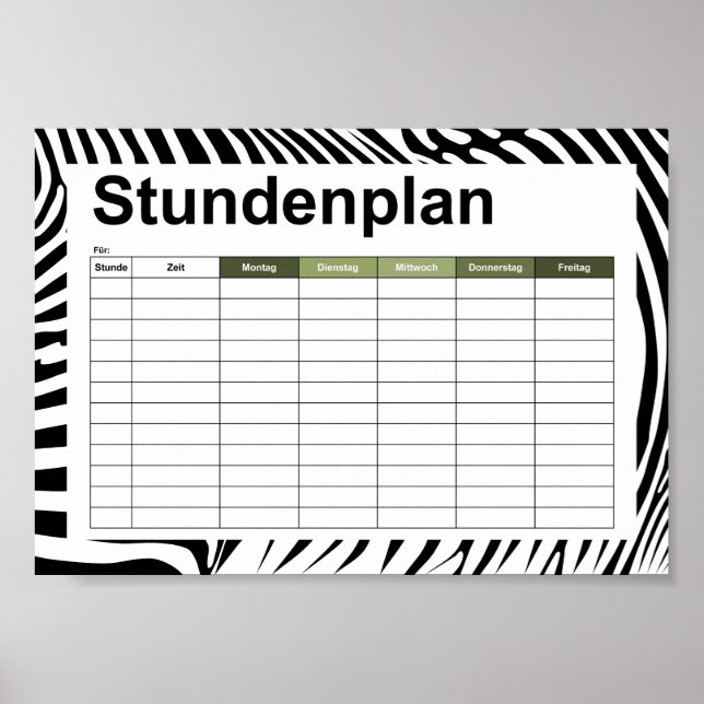 Poster Zebra Animalprint (Frente)