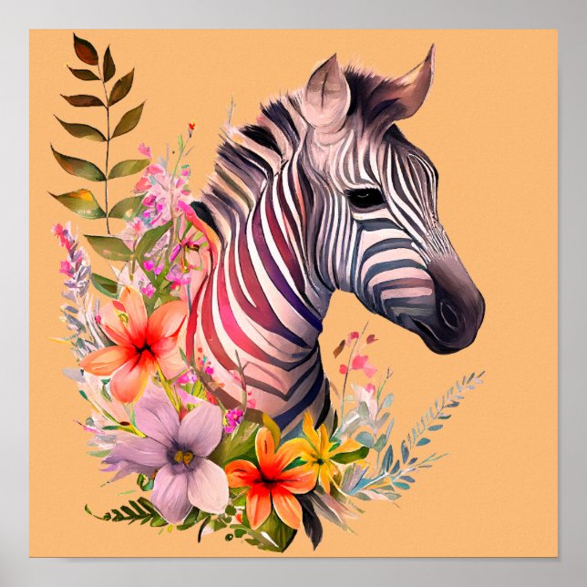 Poster ZEBRA Aquarela (Frente)