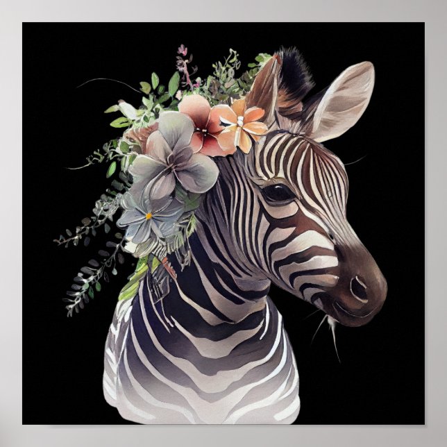 Poster ZEBRA Aquarela (Frente)