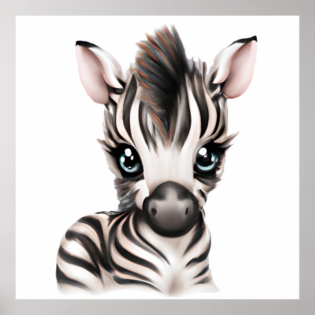 Poster Zebra Bebê Adorável (Frente)
