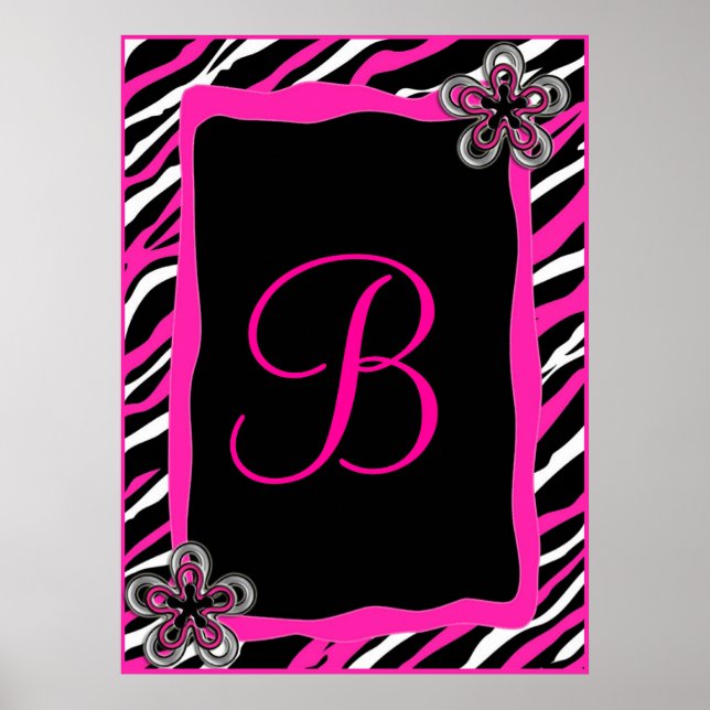 Pôster Zebra Border Personalized Wall Art (Frente)