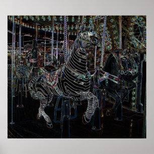 Pôster Zebra brilhante