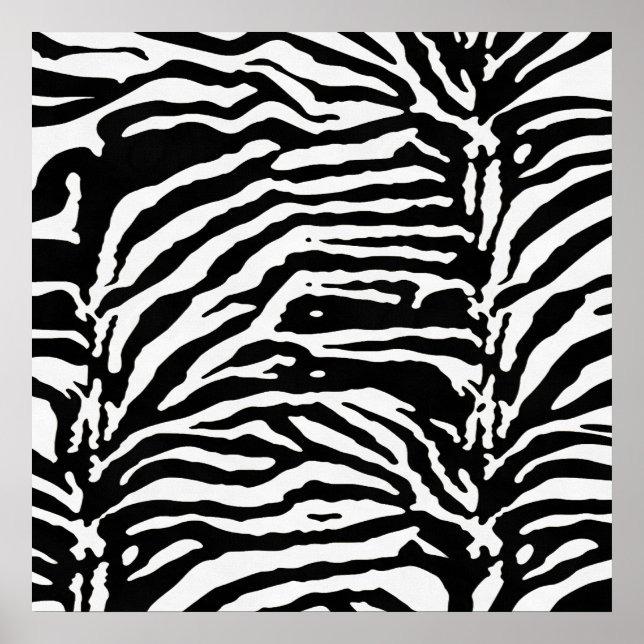 Poster Zebra Camouflage Padrão Artístico Negro e Branco (Frente)