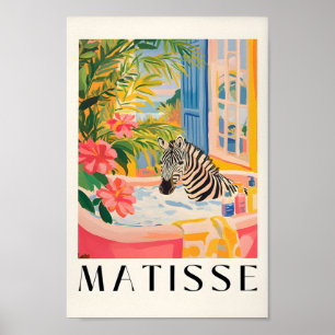 Poster Zebra Em Bathtub Engraçado Poster, Bathroom Wall A