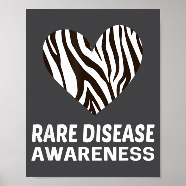 Poster Zebra Heart Rare Disease Awareness Gift 2020  (Frente)