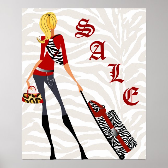 Poster Zebra Leopard Red Tan (Frente)