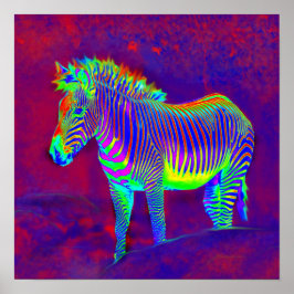 Poster zebra neon