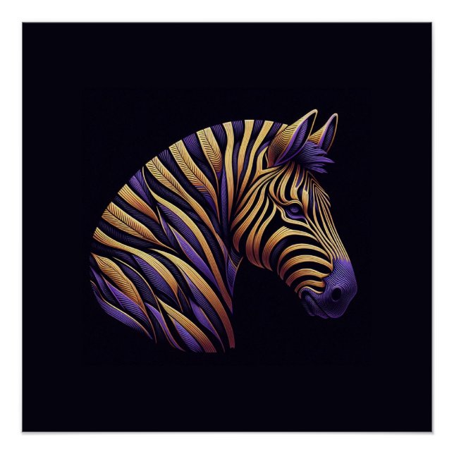 Pôster Zebra Purple (Frente)