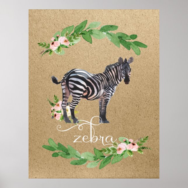 Pôster Zebra Safari Arte Selvagem (Frente)
