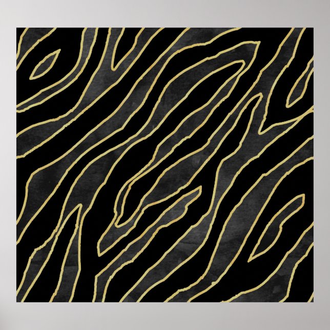 Poster Zebra Stripes: Abstrato Monocromo Sem Costura. (Frente)