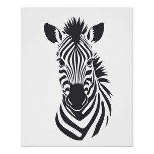 Pôster Zebra Vetor Art Animal Modern Urban City Graphic