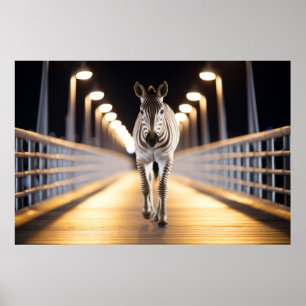 Poster Zebra Willife Animal Na Rua Ao Exterior