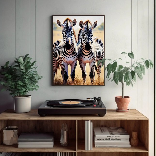 Poster Zebras Coloridas Safari Inspirado na Arte (Criador carregado)
